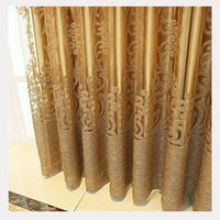 Rideaux de luxe et atmosphériques de style européen pour salon de villa, rideaux brodés dorés monobloc, rideaux plissés crayon