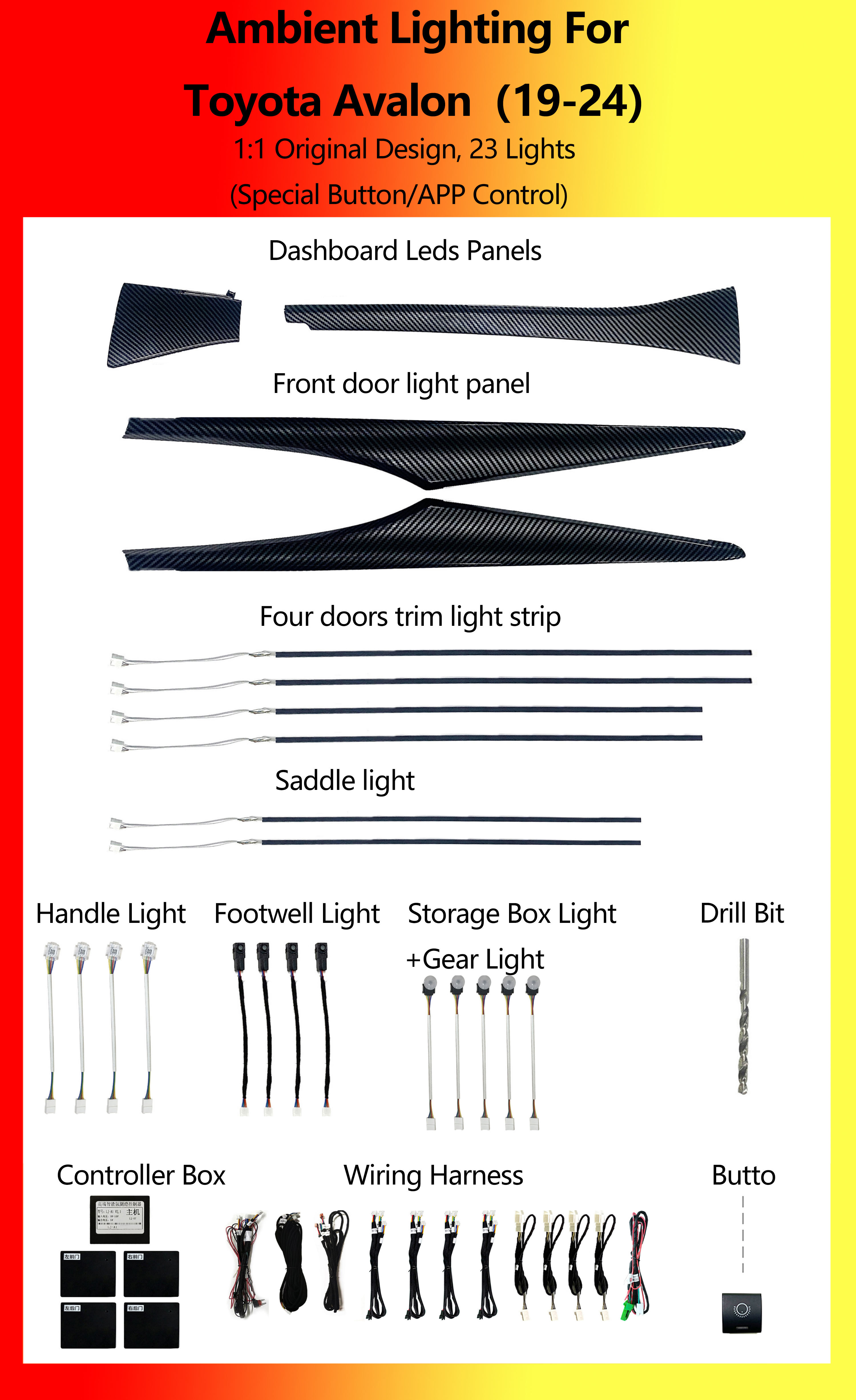 Toyota Avalon RGB 23 lumières