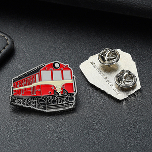 Badge de train en métal émail doux, 20 pièces, design personnalisé, couleur rouge, camioneur, bus, train - Product Image 5