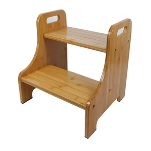 كرسي سلم خشبي عالي الجودة للأطفال من WDF، كرسي درج خشبي للأطفال الصغار، كرسي سلم مساعد للمطبخ، كرسي درج من الخيزران مع مقبض - Product Image 2