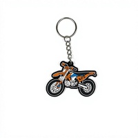 Porte-clés en PVC personnalisé pour motocross, orange et bleu, en caoutchouc souple, pour moto tout-terrain, souvenir, cadeau pour motards, vente en gros