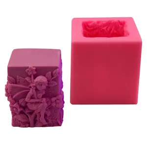 可重复使用的天使硅胶肥皂模具DIY蛋糕软糖烘焙模具3d天使蜡烛模具制作蜡烛
