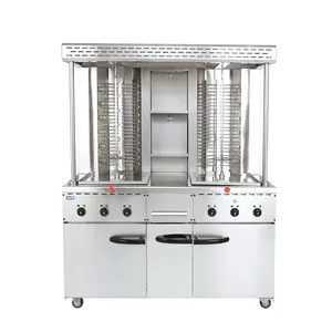 Machine à griller automatique Doner Kebab pour viande Shawarma Rôtissoire pour barbecue de dinde Acier inoxydable 304 pour restaurant à faible consommation d'énergie et grande vitesse
