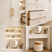 Armario con Tocador Integrado, Precio Directo de Fábrica, Listo para Enviar, Certificado FSC, Mueble de Almacenamiento para Dormitorio