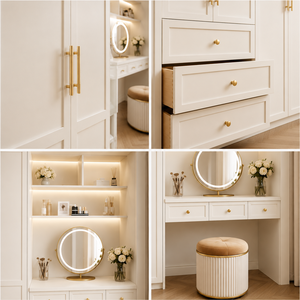 Direct Factory Price Ready to Ship Wardrobe with Integrated Dressing Table FSC Certified <strong>Bedroom</strong> <strong>Storage</strong> <strong>Cabinet</strong> - Product Image 2