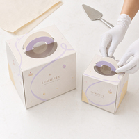 Cajas para Pasteles con Logotipo Impreso al por Mayor, Cajas para Pasteles con Asa de Papel Kraft, Cajas Blancas para Panadería con Ventana Personalizadas