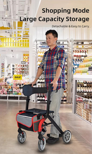 Déambulateurs multifonctionnels en gros pour seniors : Déambulateurs d'extérieur légers à 4 roues avec sièges - Product Image 4