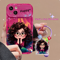 Nouvelle Coque de Téléphone en TPU avec Support pour iPhone 13/16 Pro Max, Design Électroplaqué Mignon et Féminin, Effet Miroir, pour Maquillage