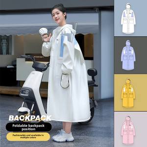 Imperméable une pièce en EVA épaissi et allongé pour femmes adultes, idéal pour vélos électriques, motos, étudiants et randonnées - Product Image 4