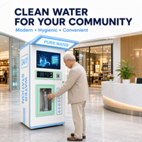 Distributeur d'eau à monnayeur 800G 1200G avec désinfection UV, refroidissement par compresseur, surveillance à distance et désinfection à l'ozone