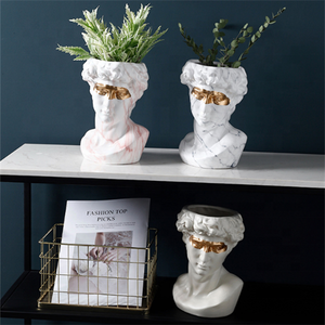 Planteur <span class=keywords><strong>de</strong></span> visage en céramique, Style Ins, Vase en forme <span class=keywords><strong>de</strong></span> tête naturelle, pour décor <span class=keywords><strong>de</strong></span> chambre à coucher - Product Image 5