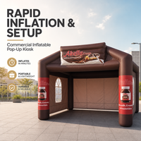 Tente gonflable personnalisée marron pour kiosque de bar à chocolat, stand promotionnel extérieur, tente gonflable pour marque alimentaire, marketing