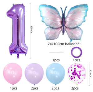 Ballons en Mylar en forme d'étoile, de papillon, de fleur, de chiffres de 0 à 9, avec <span class=keywords><strong>ruban</strong></span>, pour les cadeaux, les jouets, les anniversaires, les jeux, les événements, les fournitures - Product Image 5