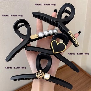 Accesorios para el cabello de gama alta para mujer, pinza grande de Metal mate, pinza de tiburón negro, horquillas múltiples, pinzas de plástico para el cabello - Product Image 4