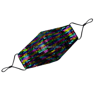 Masques réutilisables en pur coton respirants à prix de gros, style numérique, paillettes brillantes, fins et élégants, pour fêtes, grande quantité, nouvelle arrivée - Product Image 3