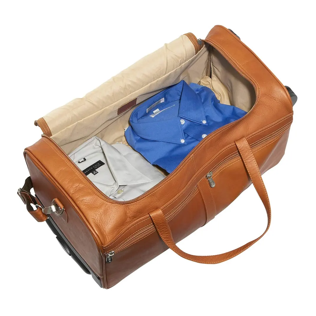 Çok fonksiyonlu deri spor tekerlekli arabası çantası seyahat bagaj seyahat çantaları Duffel seyahat çantası