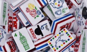 London Calling – Tuiles de Mahjong américaines <span class=keywords><strong>en</strong></span> acrylique rayées à cinq couches, Big Ben, <span class=keywords><strong>Bus</strong></span> à deux étages, Théière pour soirée de jeu sur le thème britannique - Product Image 5