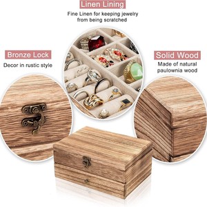 Wooden Jewelry Box With Drawer 17.8x25.4x12.2cm Multi Layer <b>Storage</b> For <b>Rings</b> Necklaces And Sunglasses - Product Image 3