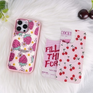 Coque de téléphone à panneau arrière magnétique remplaçable pour <span class=keywords><strong>iphone</strong></span> 17 / 17pro/17promax/17air avec la dorure Smiley fraise - Product Image 6