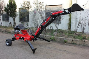 Nhỏ 9HP Động Cơ Xăng Towable Backhoe Wheel Loader Nhỏ Backhoe Trailed Máy Xúc Di Động Digger - Product Image 4