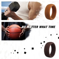 Nouveau motif d'écorce Sport fitness confortable Silicone élégant anneau bagues de doigt Couple anneaux