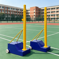 Filet de badminton multifonctionnel mobile standard pour l'entraînement, avec poteaux de badminton amovibles et relevables, vente en gros