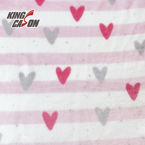 KINGCASON Fabric Supplier 100 Polyester Soft Comfortable Lovely Heart Pattern Printed Flannel Fleece Fabric for Garment - Product Image 4