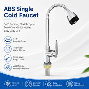 <span class=keywords><strong>Rubinetto</strong></span> da Cucina Monocomando Freddo in ABS 360° °   <span class=keywords><strong>Rubinetto</strong></span> <span class=keywords><strong>per</strong></span> Lavello con Beccuccio Girevole <span class=keywords><strong>Flessibile</strong></span>, Due Modalità di Spruzzo, Cromato, <span class=keywords><strong>per</strong></span> Uso Domestico - Product Image 2