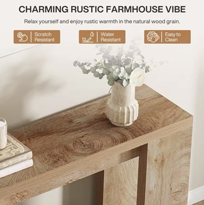 Console de style farmhouse extra longue en bois massif pour entrée, couloir, salon, hôtel - Vente en gros usine, personnalisable - Product Image 5