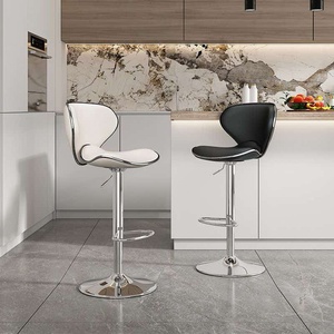 Home Office Furniture Modern Black <b>Adjustable</b> Lift <b>Height</b> Kitchen Counter High Dining Chairs Swivel Bar <b>Stool</b> Chairs - Product Image 1