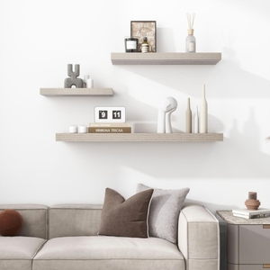 Rustic <strong>Grey</strong> <strong>Floating</strong> <strong>Shelves</strong> Wood Wall <strong>Shelf</strong> Living Room Decoration Wall Mounted <strong>Shelf</strong> - Product Image 5