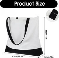 Sac en toile personnalisé Youqu de grande capacité 47x38x12cm, style décontracté, impression numérique, promotion, fond noir