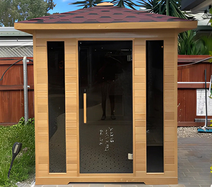 Bán buôn ngoài trời Kính cường lực gỗ rắn 6 người ngoài trời truyền thống khô phòng tắm hơi di động với hơi nước ướt - Product Image 4