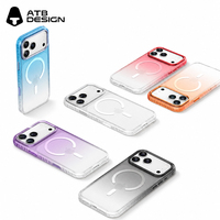Coque Magnétique Dégradée ATB DESIGN pour iPhone 18 17 16 15 14 Pro Max, Transparente, Antichoc, avec Protection de Caméra Relevée Magnétique