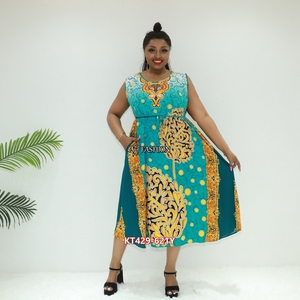 Robe africaine Vêtements musulmans <span class=keywords><strong>Leso</strong></span> Véritable Amour Sahara KT429-621Y Ghana Mode Boubou - Product Image 1