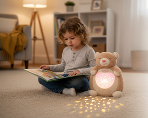 Doudou portable pour enfant avec bruit blanc, 3 modes, projecteur de lumière nocturne étoilée, 15 berceuses - Product Image 6
