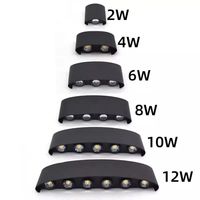 Lampe murale extérieure ovale 2W 4W 6W 8W 10W 12W, étanche IP65, éclairage mural extérieur, lumière de porche, lumière de jardin