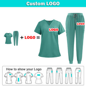 Custom LOGO Hot Selling Medical Scrub Uniforms Hospital OEM Service Cherokee Unisex Nurse Uniform Sets Polyester - Product Image 2