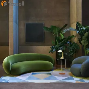 Yoocell European style green salon waiting sofa luxury waiting chairs for the barber shop waiting area spa massage