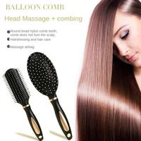 Lot de brosses de massage antistatiques en plastique noir à coussin d'air pour coiffure et coiffage en salon, idéal pour cheveux bouclés