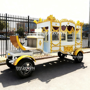 รถม้าโบราณสไตล์ราชวงศ์ พร้อมตกแต่งมงกุฎ ผ้าม่านหน้าต่างแบบหรูหรา - Product Image 4