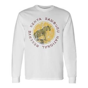 T-shirt a maniche lunghe del Parco Nazionale della Riserva Samburu in Kenya, design Safari Wildlife - Product Image 1