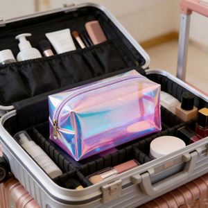 Holographic Laser Clear PVC Jelly Pillow Cosmetic <b>Bag</b> <b>Transparent</b> <b>Makeup</b> Storage Pouch - Product Image 3