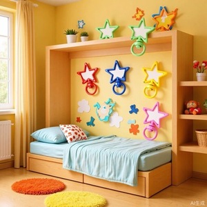 Porte-clés en alliage de zinc en forme d'étoile, couleur bonbon, pour la fabrication de bracelets, accessoires de bijouterie - Product Image 1