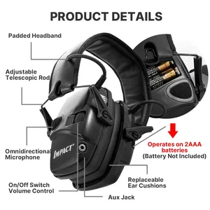Honeywell – <span class=keywords><strong>casque</strong></span> électronique tactique pour tir, anti-bruit, amplification du son, protection auditive, pliable - Product Image 2
