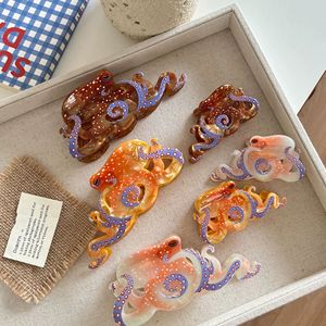 Pinzas de Pelo de Acetato con Diseño de <span class=keywords><strong>Pulpo</strong></span> Marino, Ecológicas, de 12 cm y 7.5 cm, con Impresión Personalizada, Color Personalizado - Product Image 4