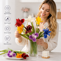 Set Lilin Aroma Bunga Lily Buatan Tangan Mewah Sentuhan Alami Gaya Eropa Tahan Air Dekorasi Vas Bunga untuk Hiasan Meja