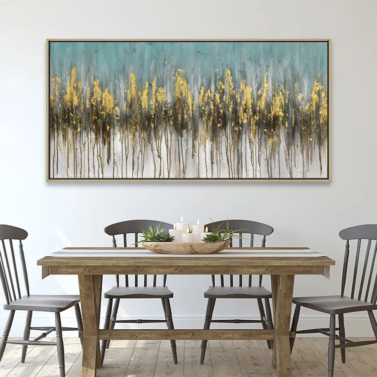 Origin Modern Landscape Picture Golden Foil Wall Art Livingroom Framed Painting