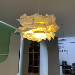 Bana Lighting Wabi Sabi Paper Art Chandelier Led Light White Bamboo Rattan Hotel Guesthouse Ceiling Lamp - Product Image 1
