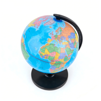 Globo Terráqueo Giratorio de Plástico Azul Clásico de 20 cm, Mapa Mundial HD, Adorno, Material Didáctico de Geografía para Estudiantes y Aulas